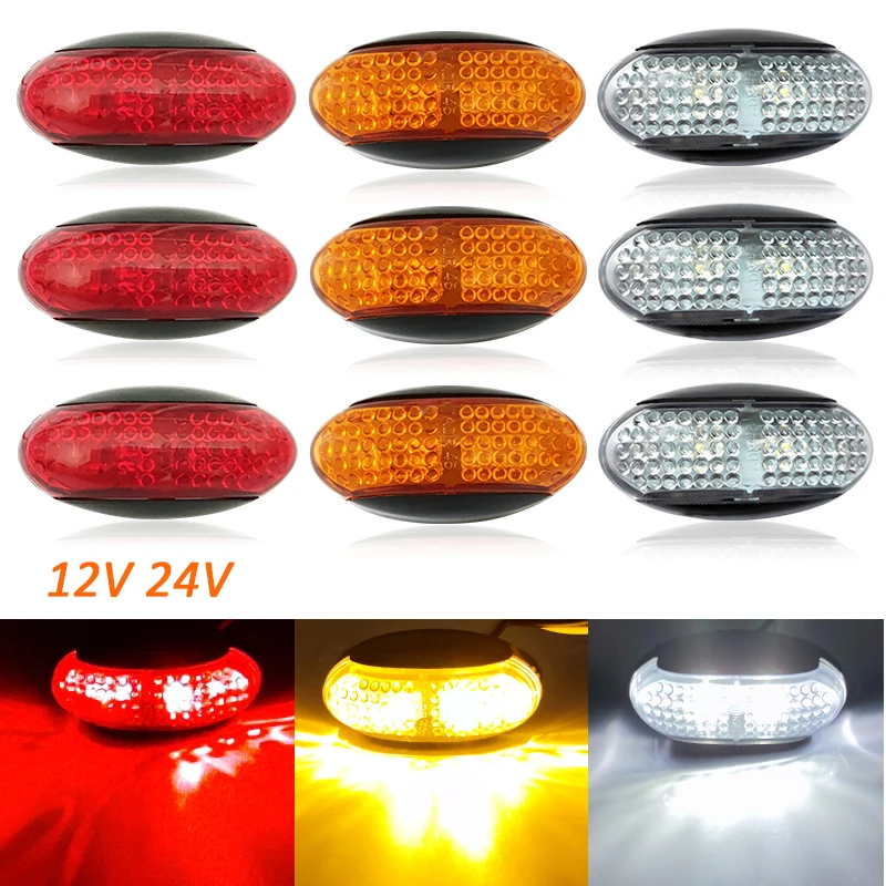 4pcs 12V LED zastavenie signálu SIGNALY SILDY Automatický nákladný nákladný nákladný automobil žltý červený biely 24V Príves Light hračky Parkovacie svetlá pre nákladné autá doplnky