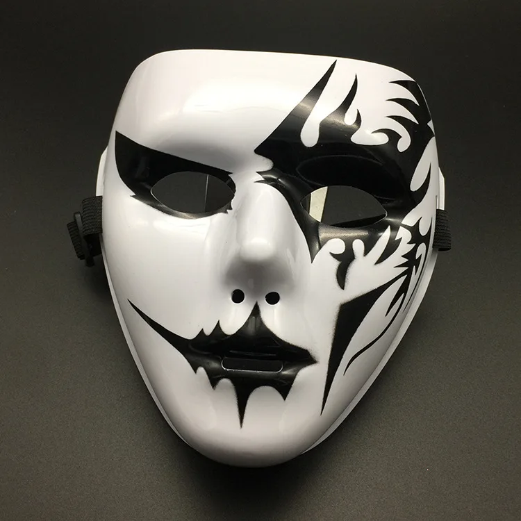 4pcs 2025 Halloween rekvizity maska ​​Dance Performance Tiktok Full Face Mask ručne maľovaný biely hip-hop mužov pre dospelých očnú masku pre dospelých
