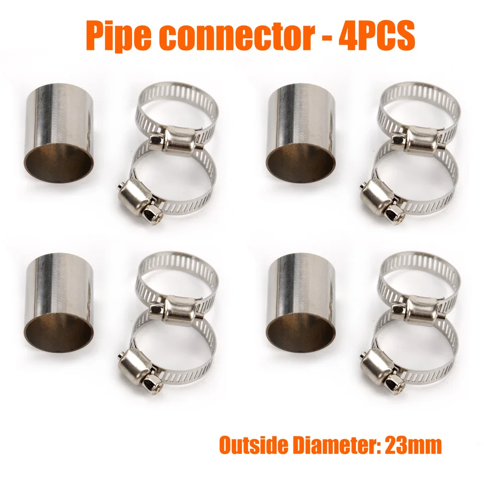 4pcs 24 mm priemer výfukových potrubí trubica konektor vzduchu Vzduch parkovací ohrievač z nehrdzavejúcej ocele plynovú hadicu pre hadicu pre ohrievač automobilov