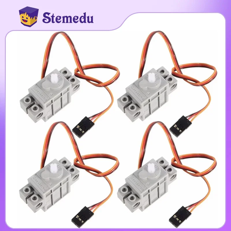 4pcs 270 Programovateľné šedé geek Servo Motor Geekservo pre Legoeds pre Micro: Bit Robotbit Smart Car Makecode Kid Education