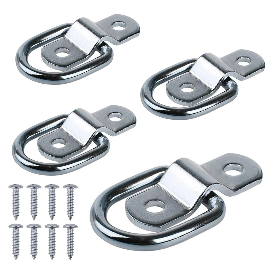 4pcs 3/8 prívesok kotvené krúžky 2400 libier nákladné lôžko Kotvy Nivetový klip Desiatenia prsteňa pre nákladné vozidlo RV ATV podlahová podlahová stena Strel