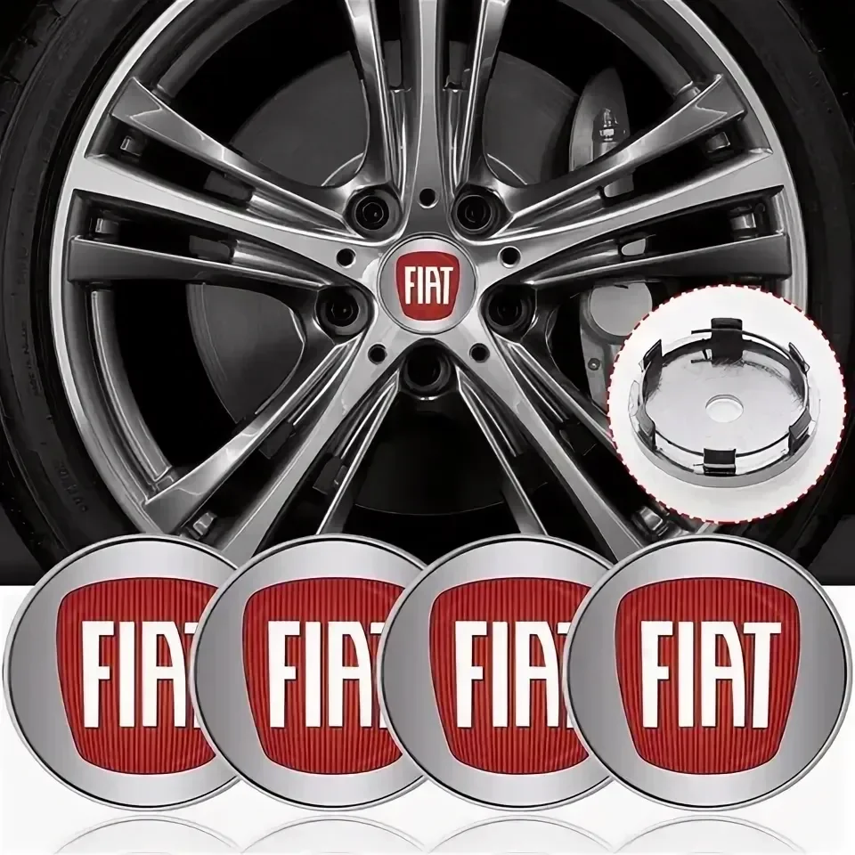 4pcs 56/60 mm automobilové koleso Centrum Hubcap DustodoPusp Acter Acter Cover Sticker pre Fiat 500 Punto 124 500 Stilo Abarth Tipo Viaggio