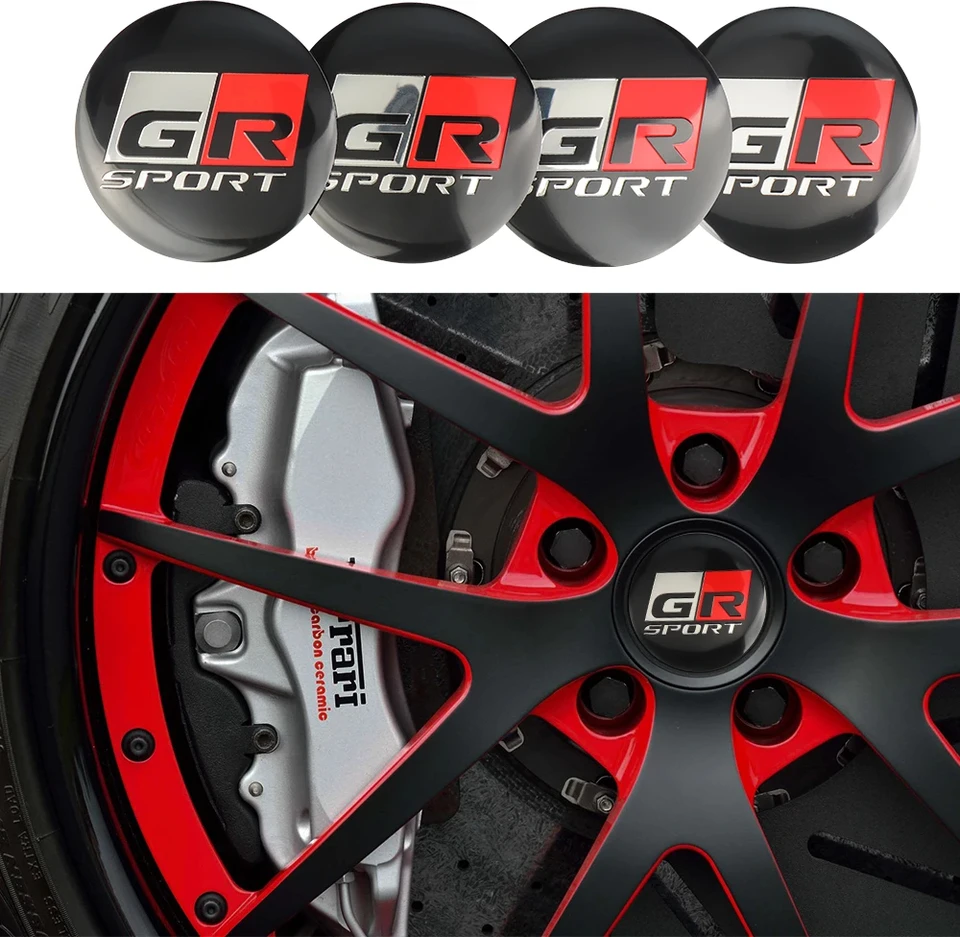 4pcs 56 mm GR Badge Car Wheel Center Hub Caps Zmlukové nálepky pre Camry supra chr yaris vios innov Fortuner Corolla