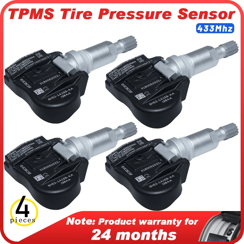 4pcs BH521A159AA Monitorovanie tlaku pneumatík 433 MHz TPMS pre Land Rover Range Rover Rover 2011 2011