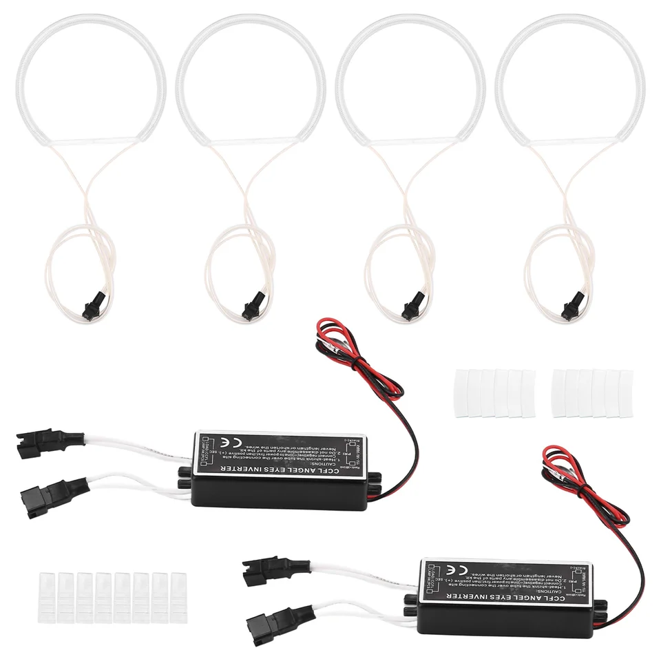 4pcs biely svetlomet CCFL LED anjelské oči sada Halo Ring DRL Turn Signal Light CCFL svetlometový lampa pre BMW E36 E46 E39 E38