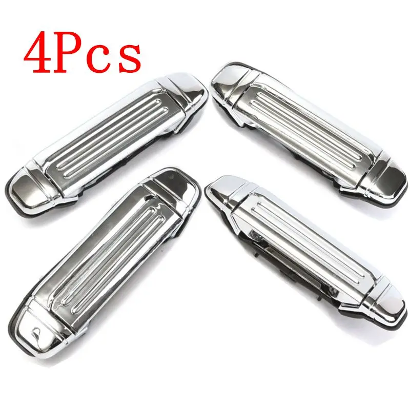 4pcs Car Mofaner Chrome Dvere Výmena za rukoväť za Mitsubishi Pajero 1992 1993 1994 1995 1996 1996 1997