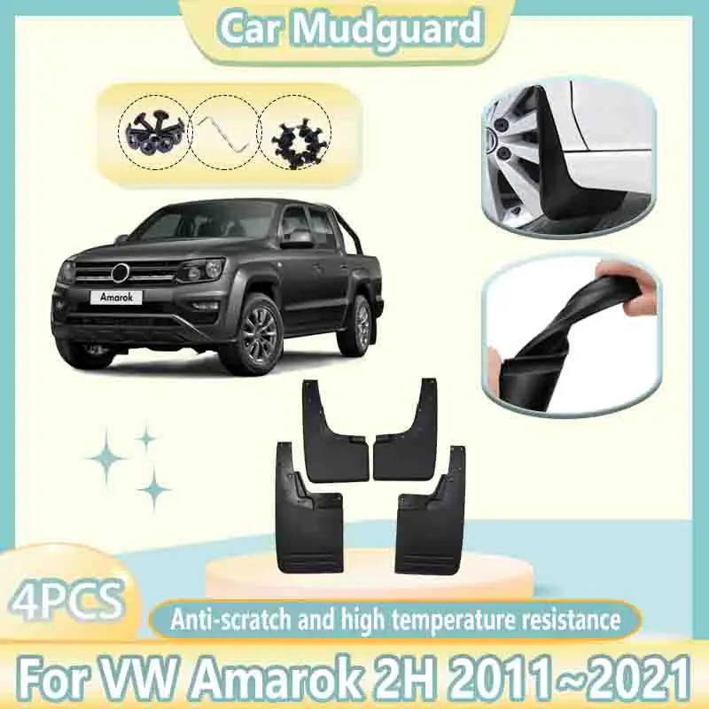 4pcs Car Mudguard pre Volkswagen VW Amarok 2H 2F 2011 ~ 2021 Predný zadný bahenný strážny blatník blatníky klapky Nástroje Príslušenstvo