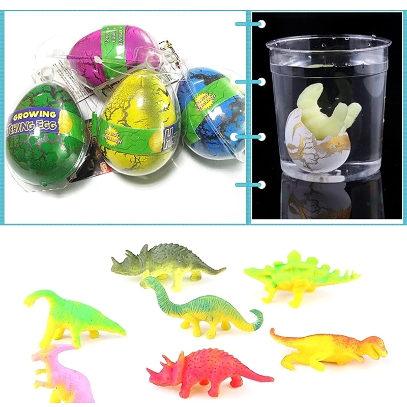 4pcs detské hračky Magic liaheň rastúce dinosaurus Pridať vodu pestovanie vaječných zvierat Proces vzdelávacie