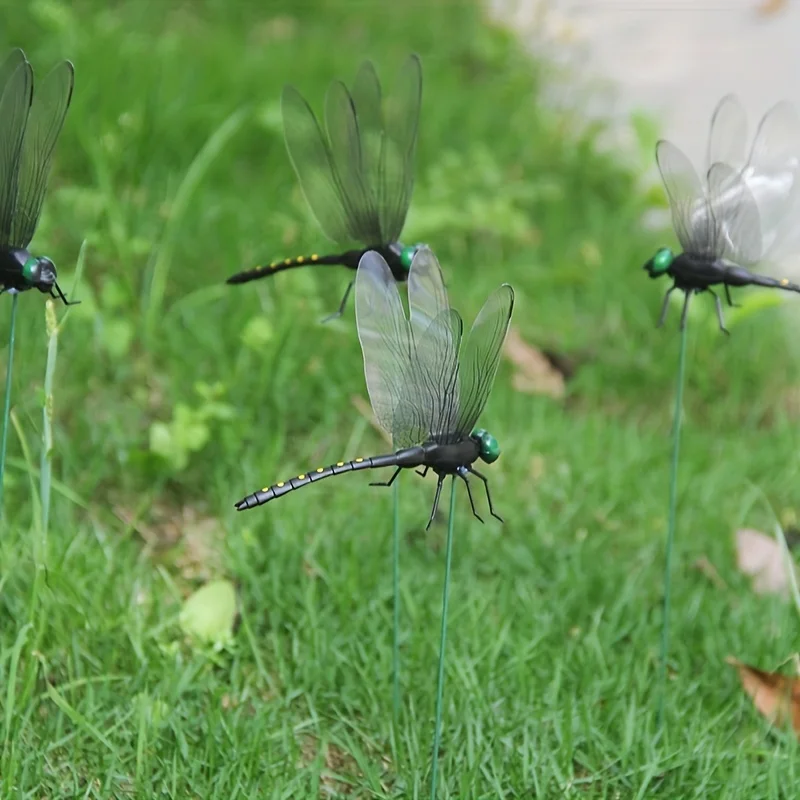 4PCS Dragonfly Garden Cont, Plast Yard Sign s vkladom pre záhradu, Halloween Decor, Fall Decor, Deň vďakyvzdania