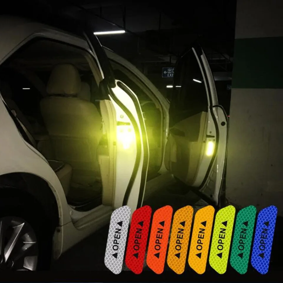 4pcs Dvere Auto Bezpečnosť Varovanie Reflexné nálepky pre Suzuki Swift Grand Vitara Vitara Spoiler Alto Liana Splash Reno Samurai