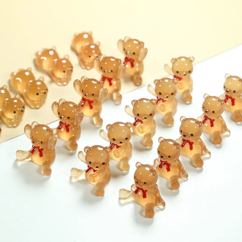 4pcs kawaii svetelné mini medvede figúrky mikro krajiny Ornament žiariaci v tmavých malých medveďoch