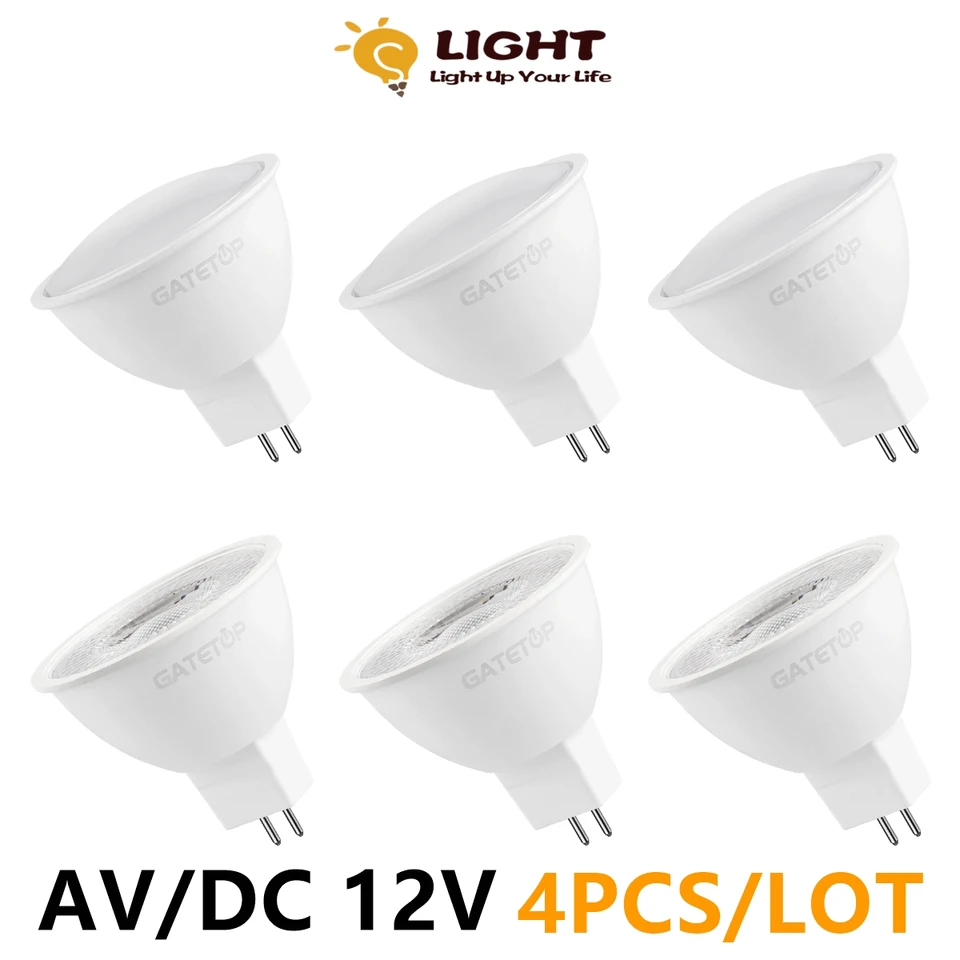 4pcs LED reflektor MR16 GU5.3 Nízkotlakový AC/DC 12V 3W-7W NABOJTE 20W 50W 100W halogénovú lampu pre downlight Kitchen