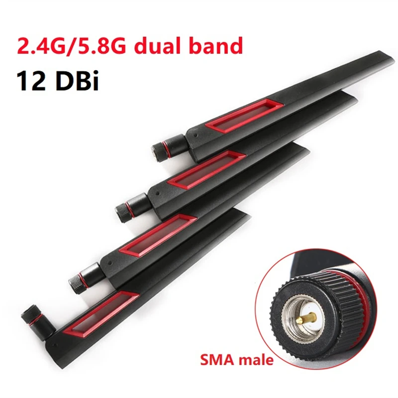 4pcs/lot silný signál 2,4 g 5,8 g dual-Band 12DBI ASUS AC88U AC68U s vysokou zvýšenou nádobou cez stenu WiFi Router Anténa