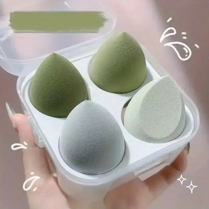 4pcs make -up mixér Kozmetický make -up make -up s úložným boxom Nadácia práškovú špongiu kozmetický nástroj módny mixér krásy
