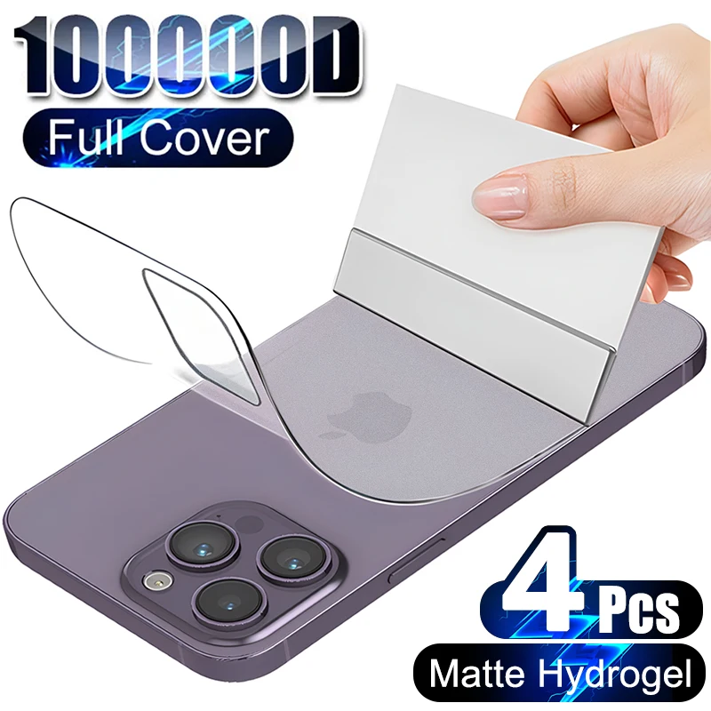 4pcs matný zadný hydrogélový film pre iPhone 14 11 12 13 15 Pro Max Mini 15 Plus xr x XS Max