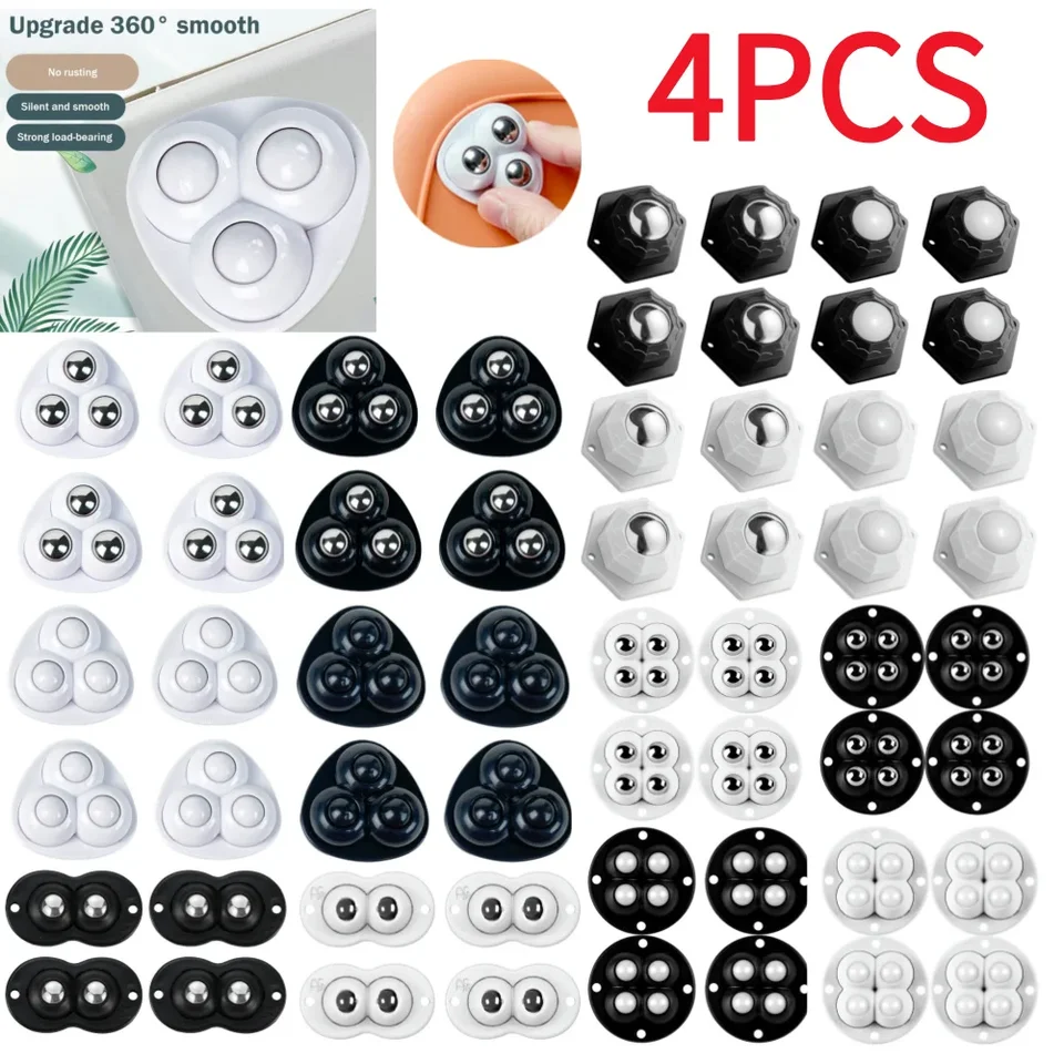 4pcs Mini Caster Wheels
