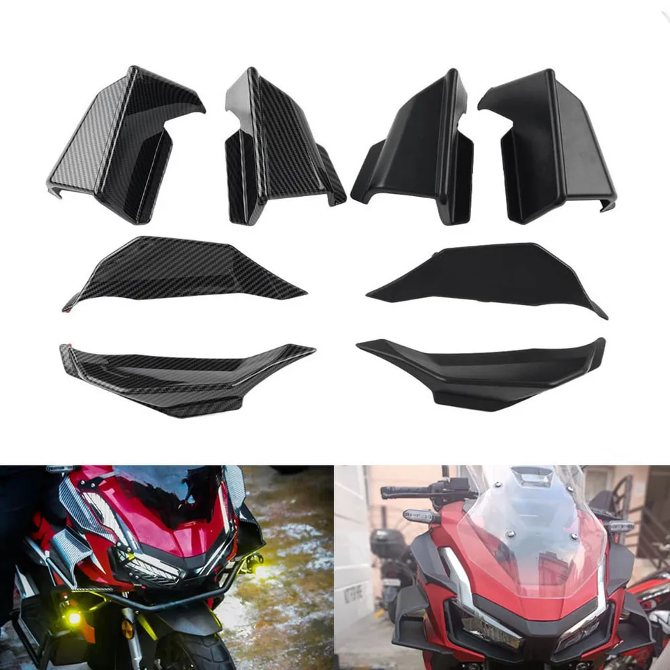 4pcs motocyklové predné bočné krídla krycia pokrývka kapotáru matné čierne/uhlíkové vlákno pre Honda Adv160 2022 2023 2024