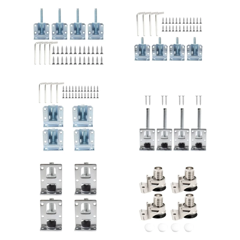 4pcs nastaviteľný kovový nábytok vzostup s pevným nábytkom na nábytok pre šatníky a knižnice