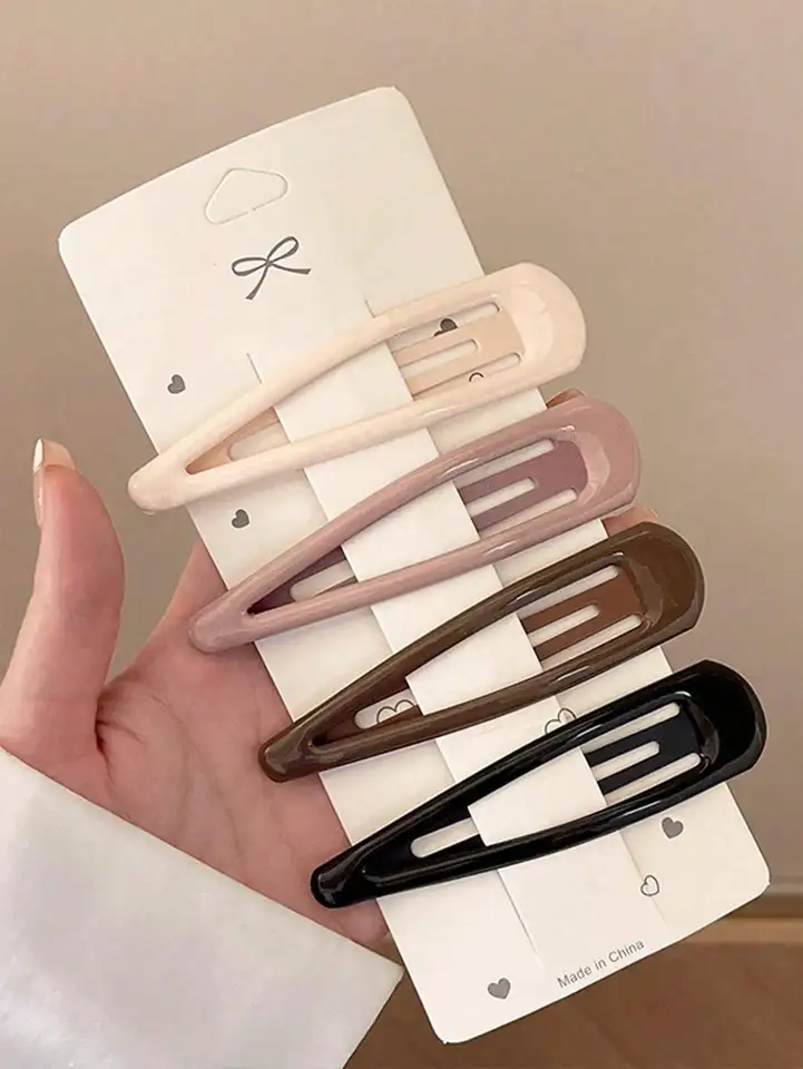 4pcs Nový veľký čistý farebný kovový kovový vlásenka Bangs Bezproblémový klip Varkyňa dievčenská spona na chrbát na zadnej strane hlavy všestranná vysoko hodnota hlavy hlavy