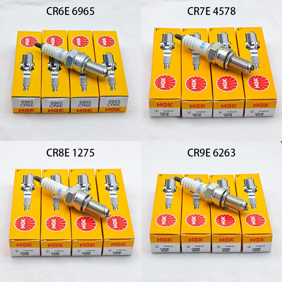 4PCS Originálny motocykel NGK Zapaľovacia sviečka CR6E CR7E CR8E CR9E pre niektoré modely CB400 GW250 Hornet FZR XJR Bandit ZRX