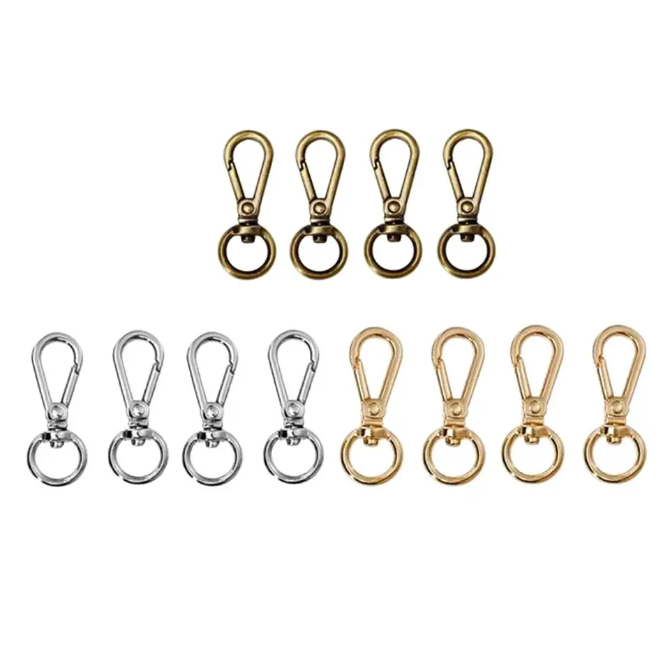 4pcs otočné háčiky z nehrdzavejúcej ocele Pet reťazce Keychains Lanyard Hook Viacúčelové snímacie háčik hardvérová dekorácia
