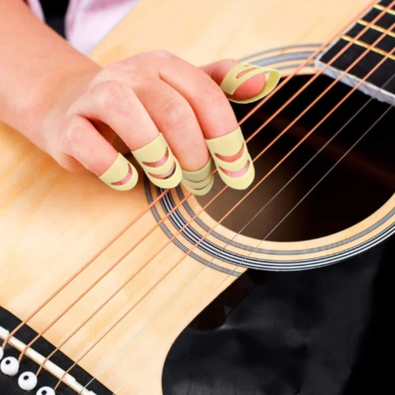 4pcs Palec Pick pre začiatočníkov prevenciu bolesti nechtových vankúšikov strunových prístrojov prstokrovanie elektrických gitarových komponentov gitarové prsty