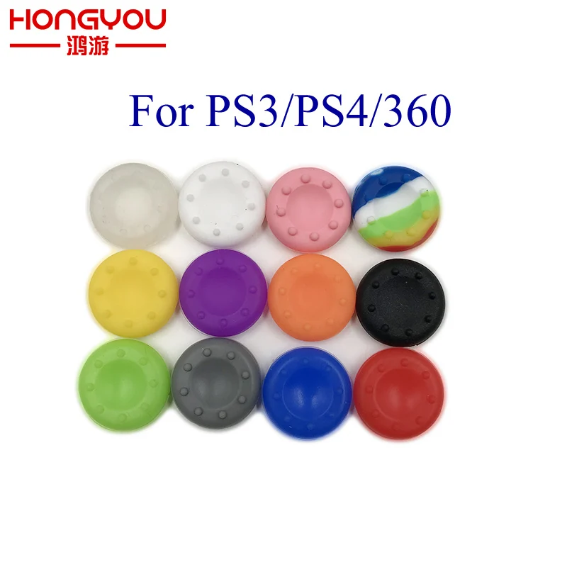 4pcs pre Xbox 360 Gumový silikónový analógový kryt pre Sony DualShock 4 PS4 PS3 Controller Palcovi Joystick Caps
