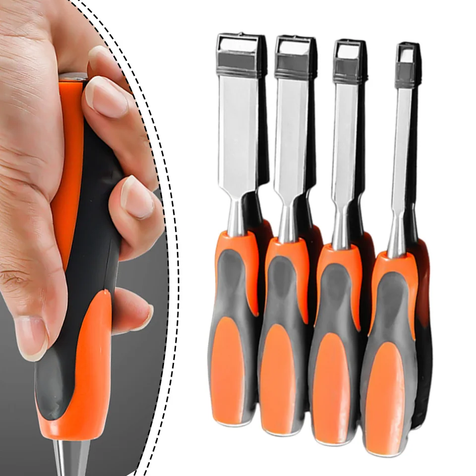 4PCS Profesionálne drevené rezbárske dláto Chisel Knifeshand Tool Set pre základné podrobné rezbárske drevené drážky drevené šľachové nástroje