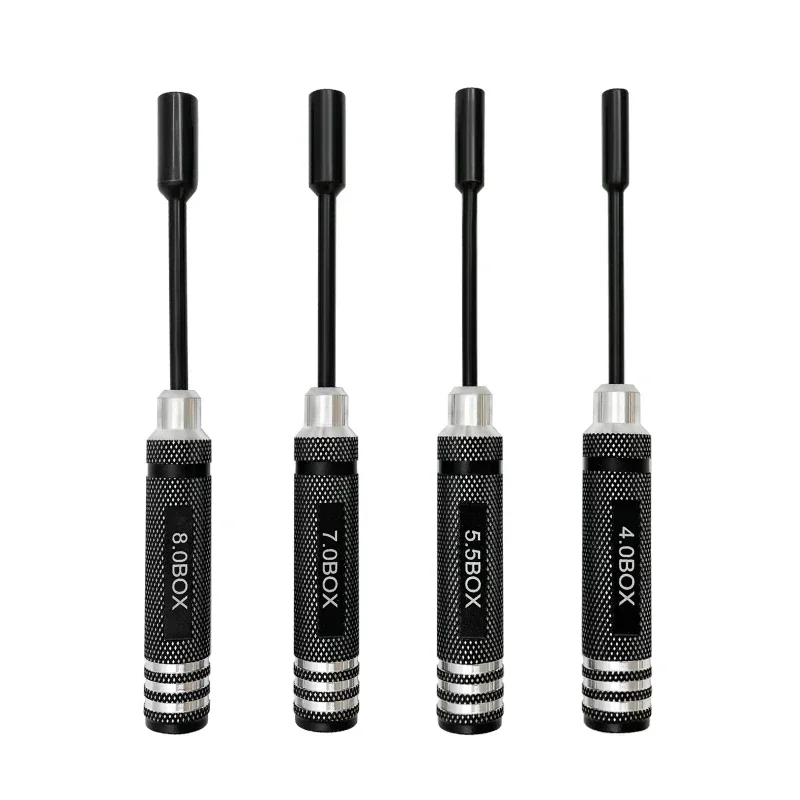 4pcs RC kovové hex hex matice Key Secket Scret Driver Wrench 4,0 mm 5,5 mm 7,0 mm 8,0 mm 80213 Súprava nástrojov Truggy Truggy CAR