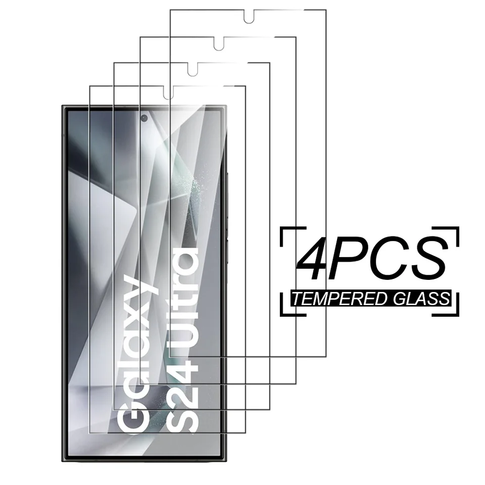 4pcs S24ultra Glass Scree Protector pre Samsung S24 Ultra 5G Galaxy S24+ S23 Plus S22 S21 S20 S24 Fe 4G Temperované sklenené filmy