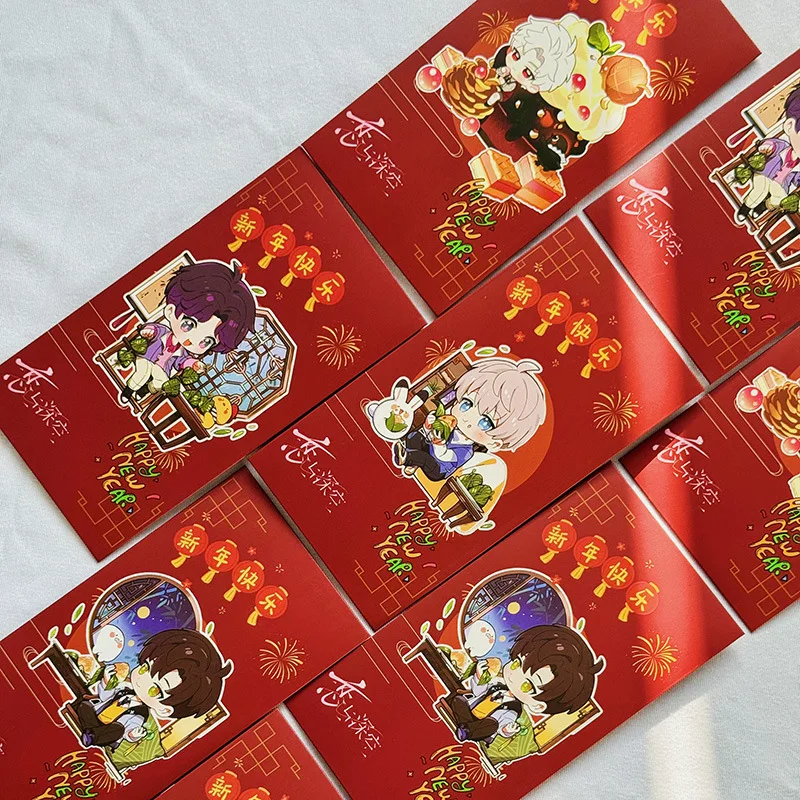 4pcs/set 2025 Snake Year Red Paket Cute Game Láska a Deepspace Xavier Zayne Rafayel Ralayo Sylus Red Envelope Darček