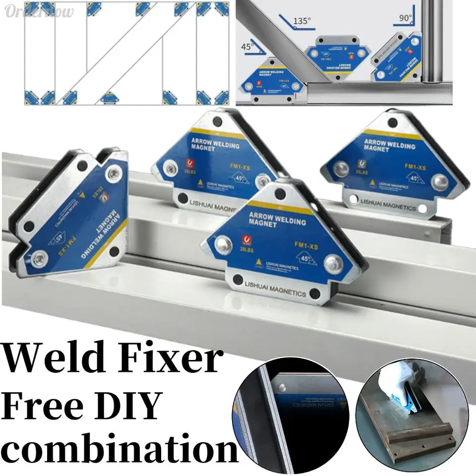 4pcs/set 28 libier Magnetický zvárací fixátor 45 °/90 °/135 ° stupňa Multi-uhlové spájkovacie šípky so šípkou Zvárač zvára