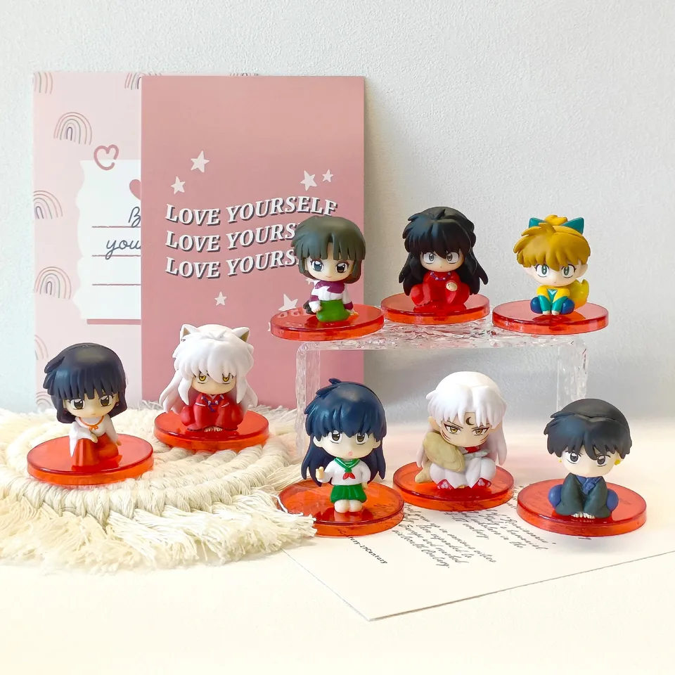 4pcs/set anime Inuyasha figure hračky Kikyo Sesshoumaru Higurashi Kagome Cartoon Doll Kids Darček