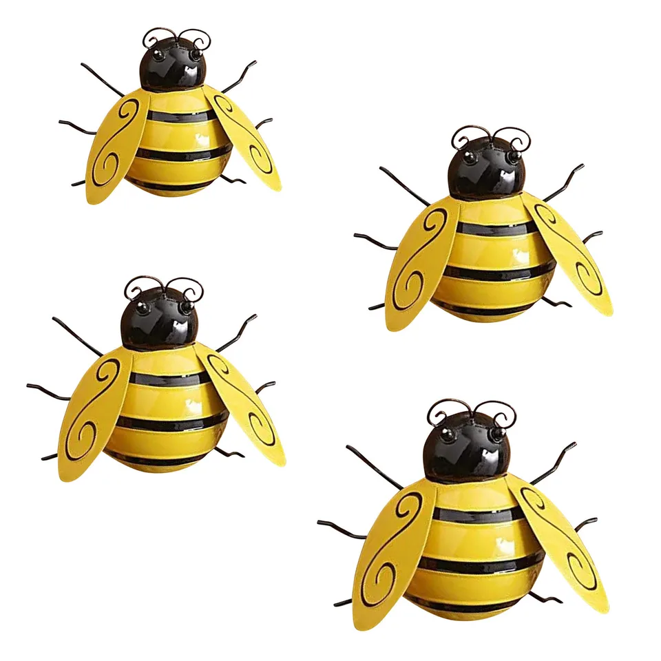 4pcs set dekoratívne kovové včelí figúrky umelecké dekorácie včela záhradný prízvuk prízvku