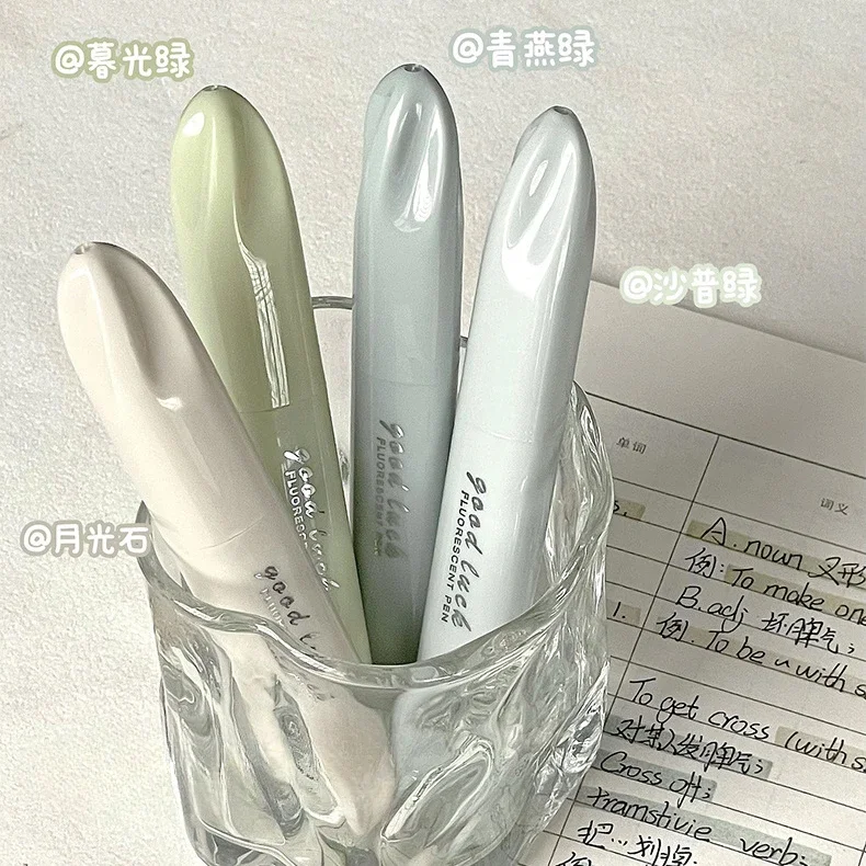 4pcs/set Morandi Gradient Color zvýrazňovača INS Krásna značka Študent Scrapbook Notebook Zvýraznenie Mark Pen Kawaii Stationaly