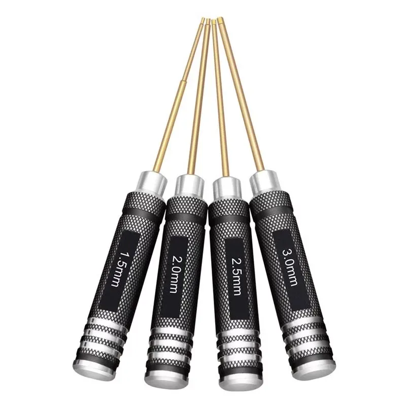 4pcs/set RC Nástroje na opravu vrtuľníka RC Titanium Nitrid Hex Hexagonal Wrench pre RC časť 1,5 mm/2 mm/2,5 mm/3,0 mm