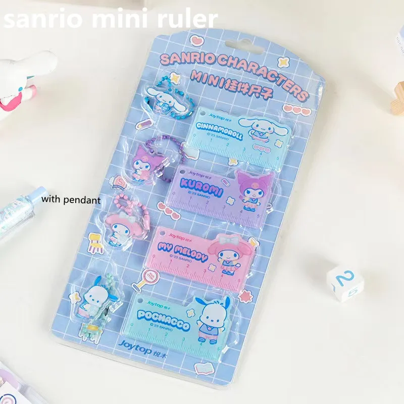 4pcs/set Sanrio Mini Ruler Cartoon Kuromi Cinnamoroll Melody Pravílá kreslenie nástrojov Študentské kancelárske potreby
