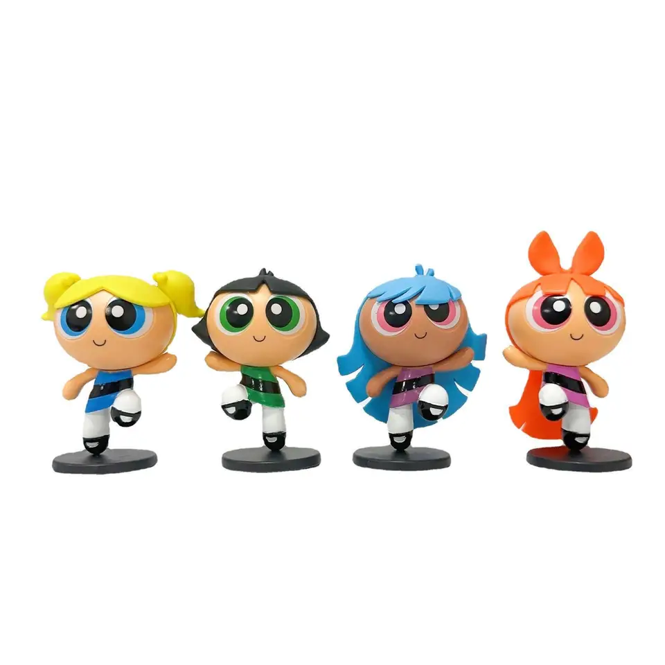 4pcs/set the Powerpuff Girls Action figurs Collection Collection Model Pvc Doll Gift