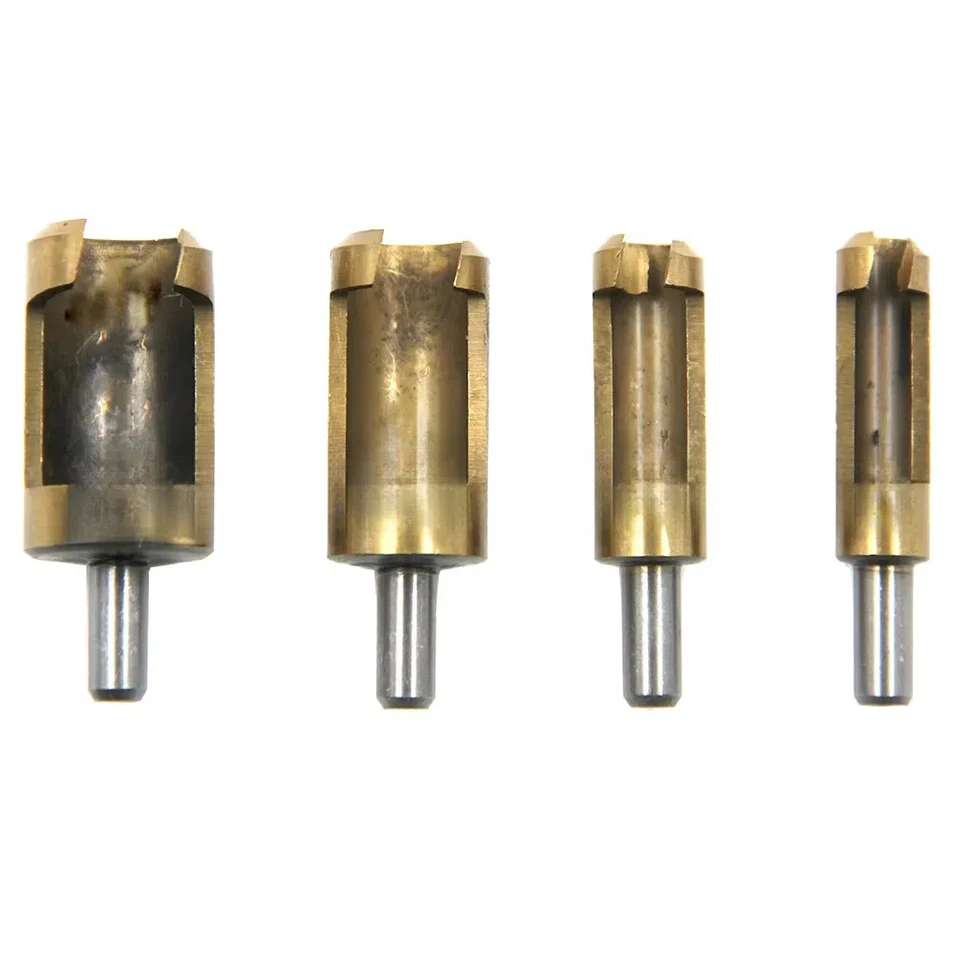 4PCS Titán potiahnutý Cork High Carbon Steel Barrel zástrčka vŕtačka Cork Cork hrot píla píla drevené náradie Bits, vŕtačka na drevené zástrčky
