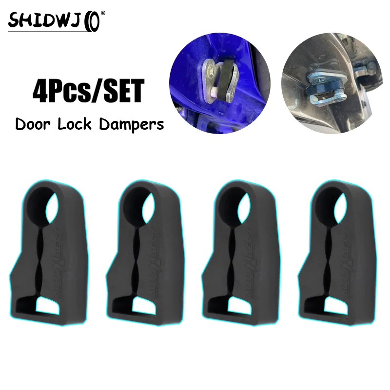 4pcs Univerzálny zámok dverí tlmička tlmiča Tlmičko-nárazník Deadener tesniaci náraz, ktorý absorbuje tlmenie chrániča zvuku
