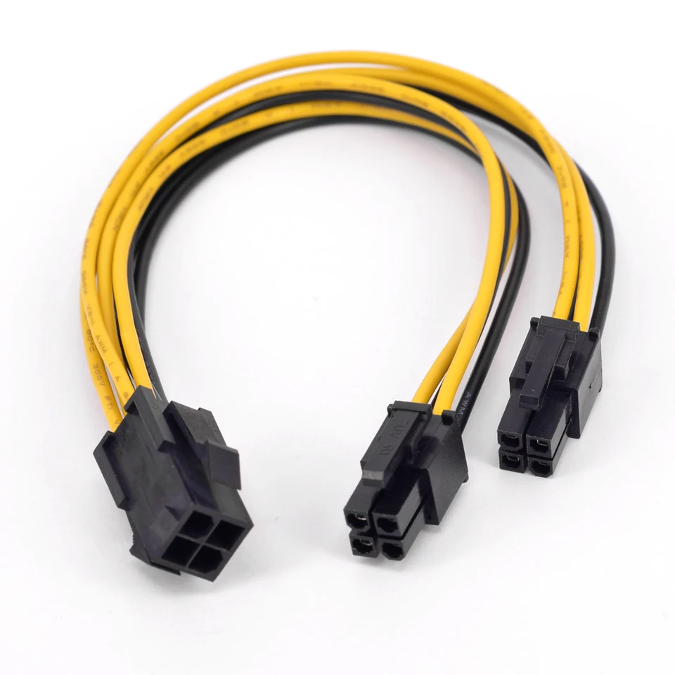 4pinový kábel napájania CPU napájanie kábla 18 awg y Splitter ATX 12V P4 Power Port Žena 1 až 2 kábel ženského konektora 20 cm