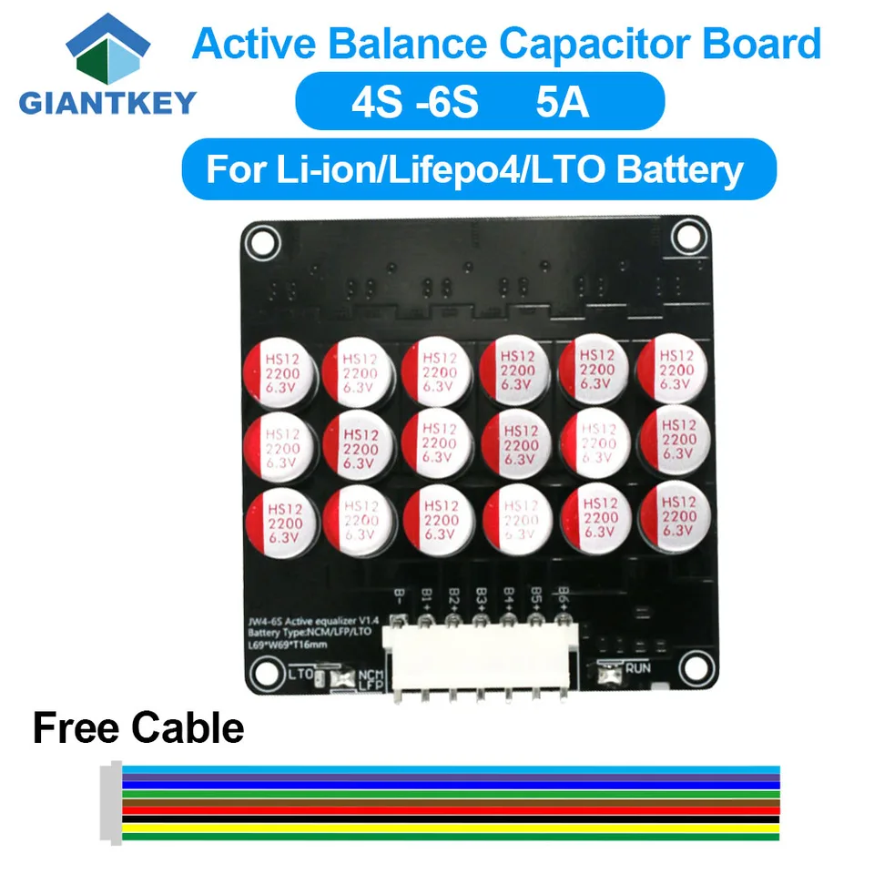 4S 5S 6S 5A Kondenzátor aktívny ekvalizér vyrovnávač LIFEPO4 LFP litium li-ion lipo/titanuát LTO Active Energy Transfer BMS BMS