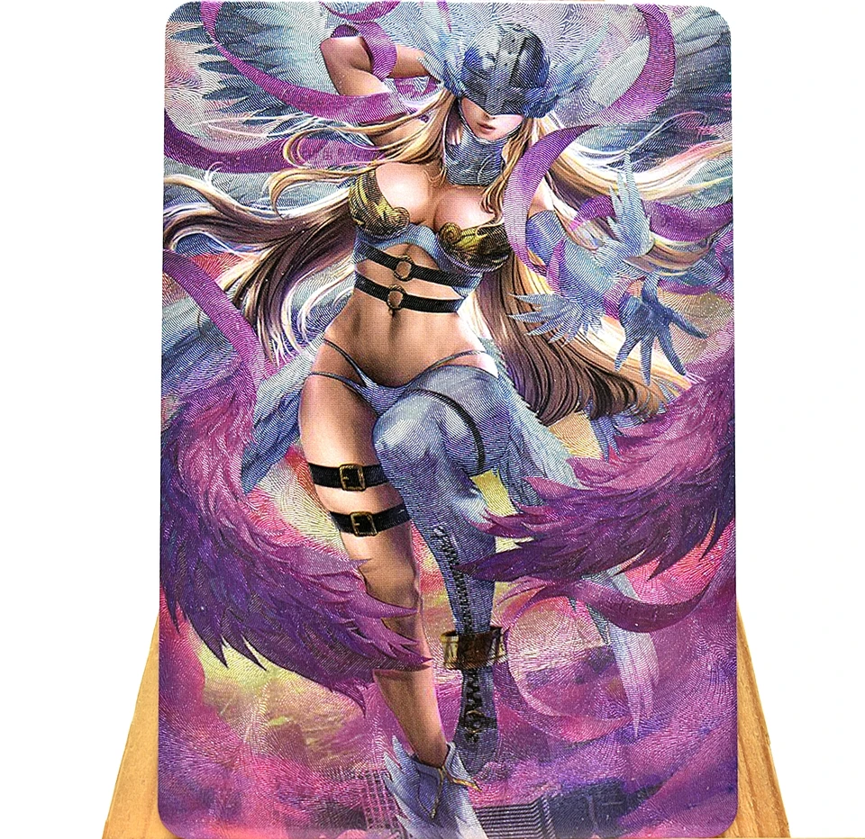 4stks/set Anime Game Digital Monster Angewomon Kawaii Sexy Girl Classic Collection Collection Card Card
