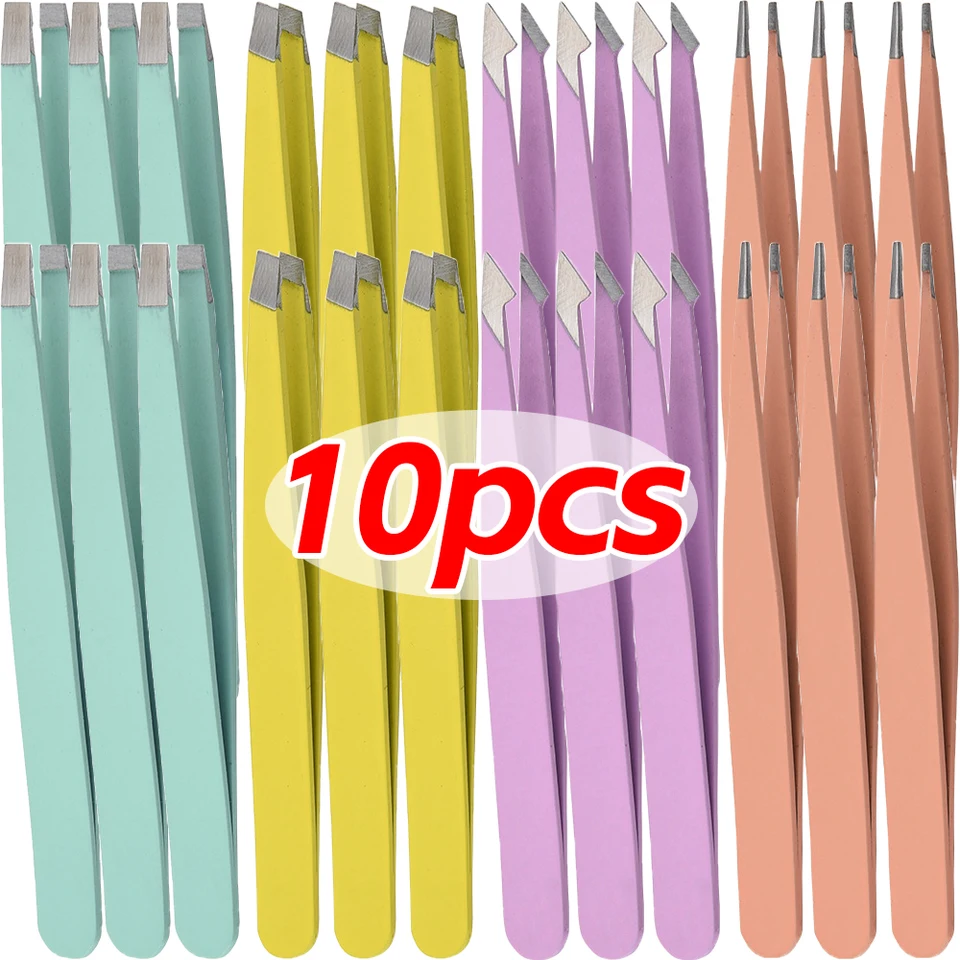 4styly z nehrdzavejúcej ocele obočie pinzety na vlasy Presná šikmé špičkové bodové čelné uhol špicatý hrot make -up kozmetické nástroje