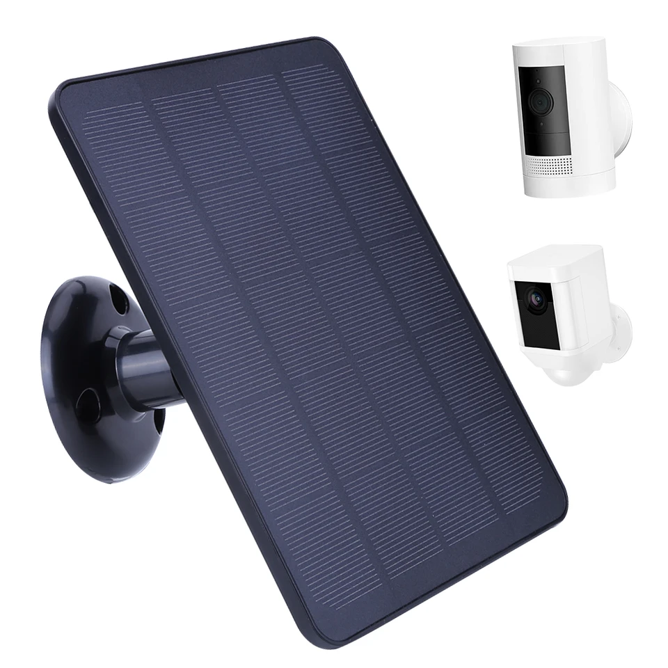 4W 5V Solárny panel nastaviteľná nástenná držiak na nabíjačku so solárnym panelom s nabíjacím káblom 9,8 stôp pre prsteň Stick Up & Spotlight Cam