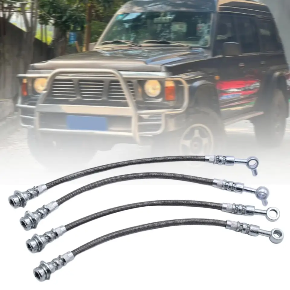 4x brzdové hadice Opravy vozidiel brzdový systém náhradné brzdové linky súprava automobilových doplnkov pre Nissan Patrol GQ Y60 1988-1997