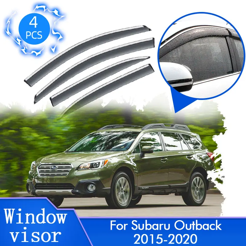 4x pre Subaru Outback 2015 2016 2017 2017 2018 2019 2020 Dvere Dažďové okenné okenné okno Slnko Slnko Ochrana Chrániče Trespenia automobilov
