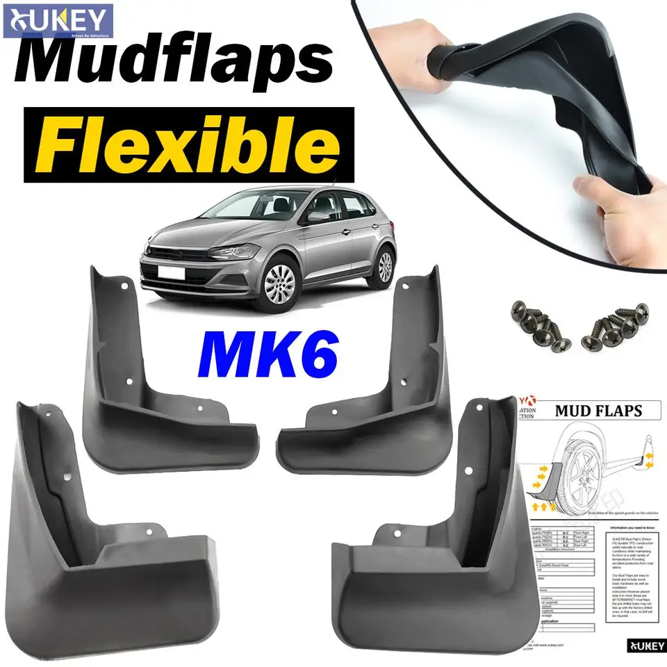 4x pre VW Polo 6 Mk6 AW 5DR Hatchback 2019 - 2023 Predné zadné bahenné klapky bahenné klapky Splash Gender Cover 2020 2021 2022