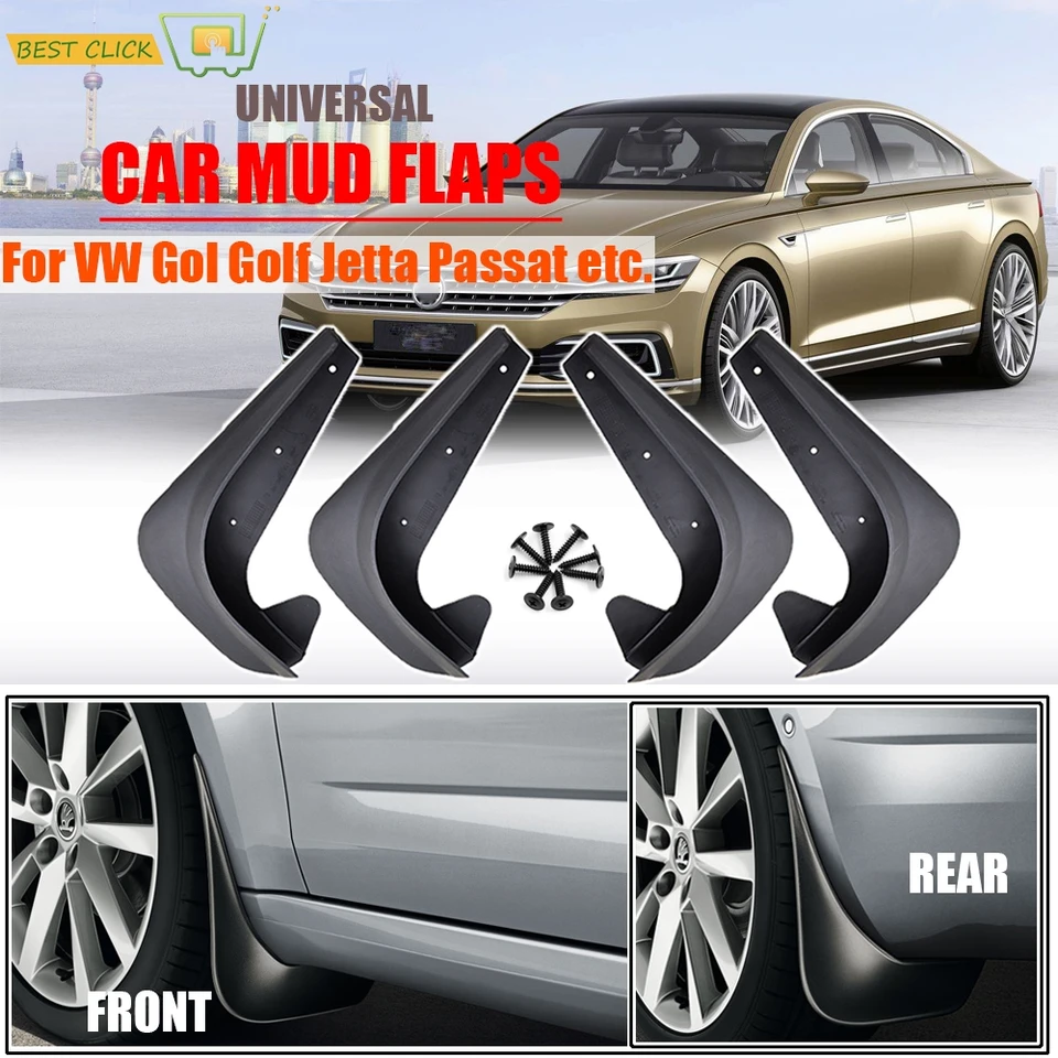 4x Universal bahenné klapky pre Volkswagen VW Polo Touran Caddy 6 Scirocco T-Roc Atlas Ameo Arteon Mudflaps Splash Guards Mudguards