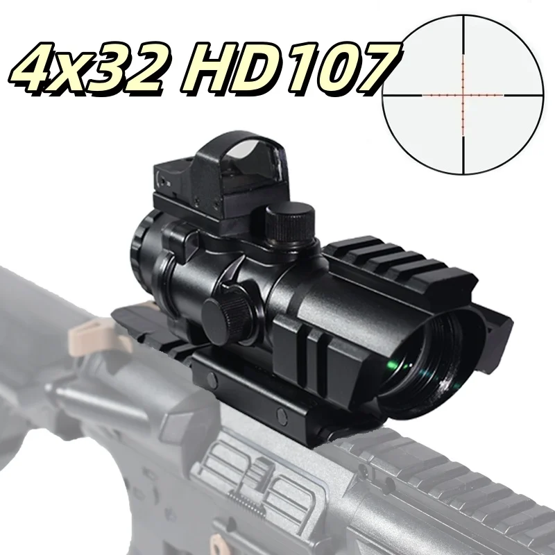 4x32 s HD107 Red Dot Mights a osvetlené sklenené sklenené sklo vyleptané guľôčkové pušky Rozsah Lov Lov Lov Fit 20mm Weaver Rail